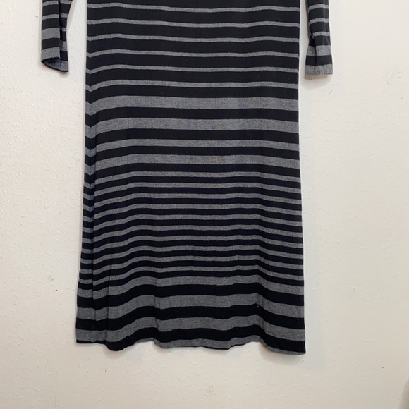 Soma Gray/Black Striped Dress 3/4 Sleeve Small - Picture 5 of 5